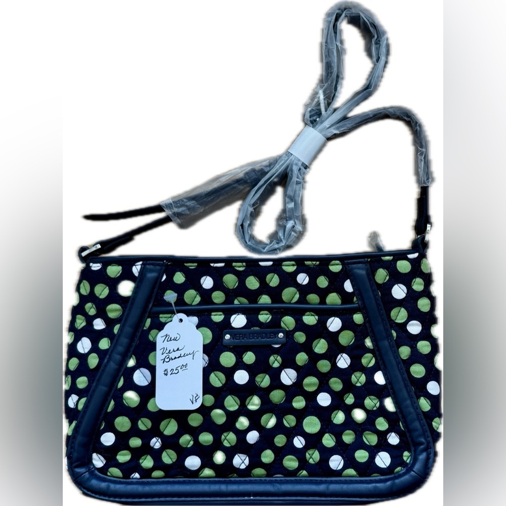 Vera Bradley Blue and Green Lucky Polka Dot crossbody Women's purse